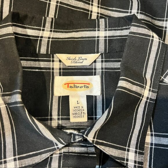 Talbots Black & White 3/4 Sleeve Blouse Size L - Picture 9 of 9